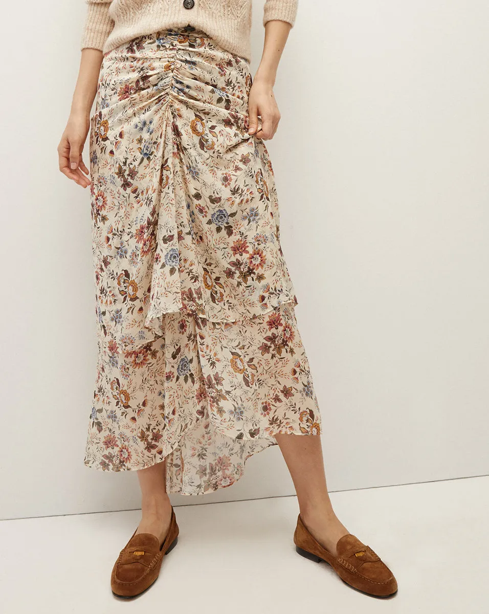 Sira Floral Silk-Georgette Skirt