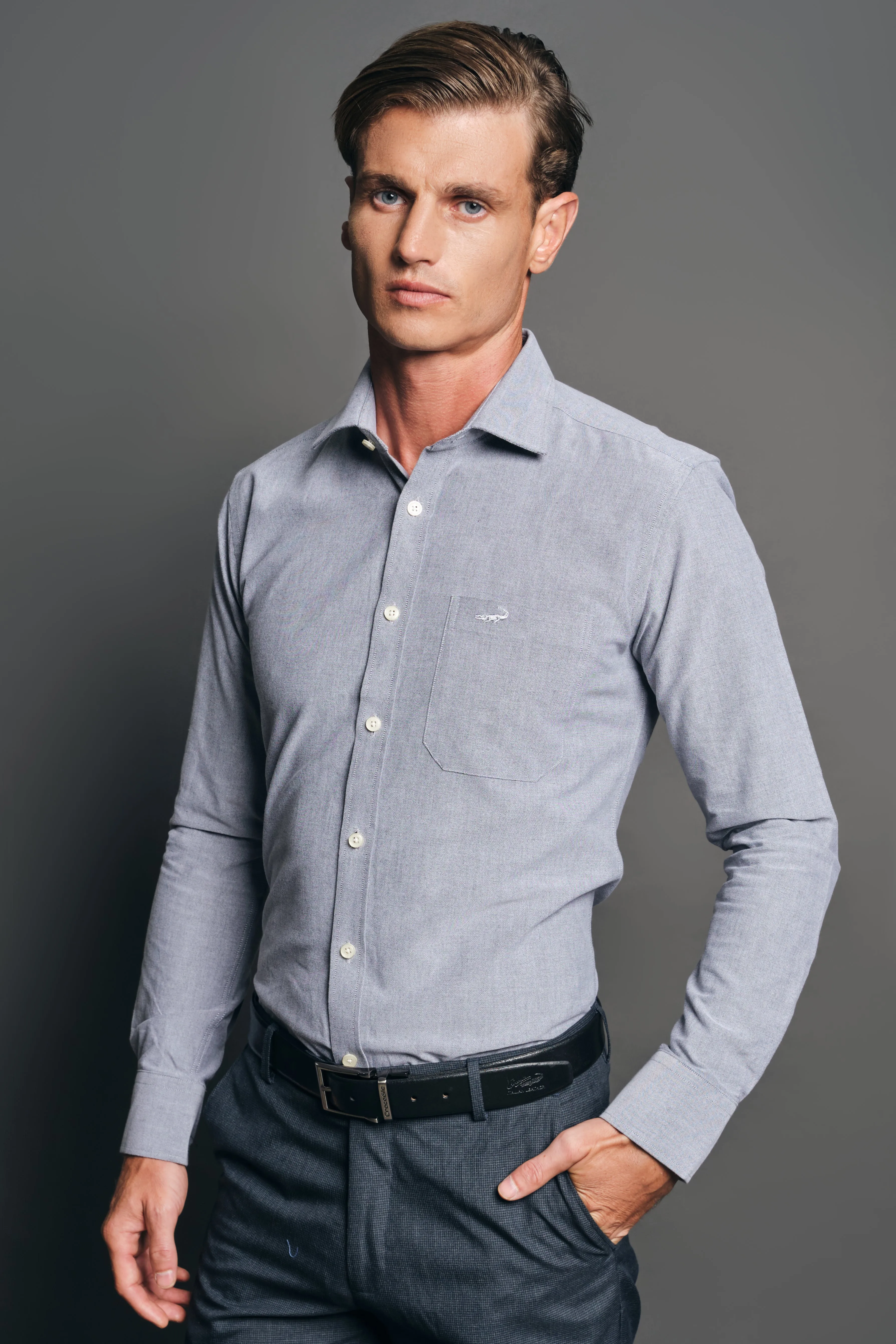 Slim Fit Long sleeves-Casual Shirts-Cloud Burst