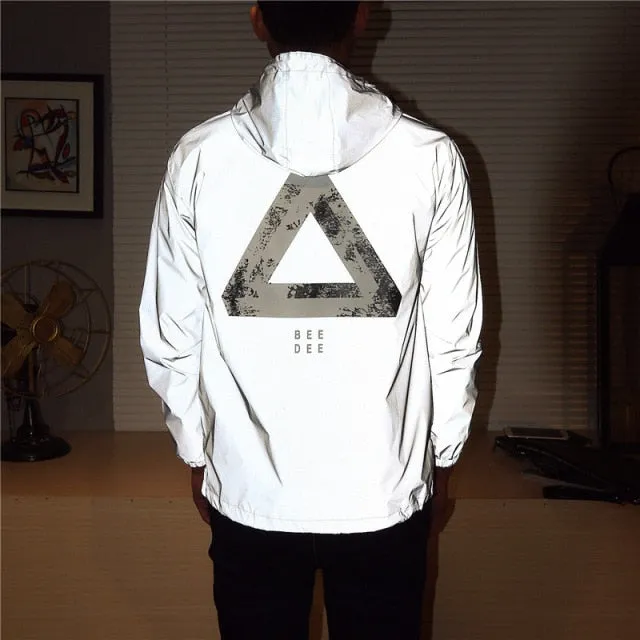 Trendy Reflective Hooded Waterproof Jacket