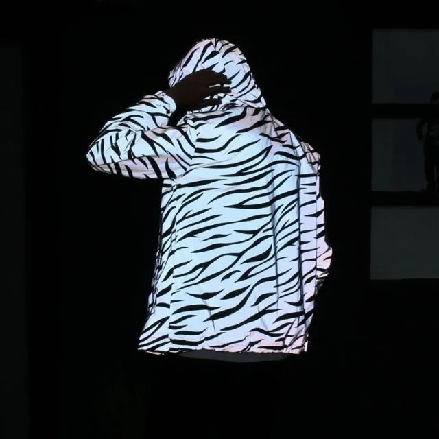 Trendy Reflective Hooded Waterproof Jacket