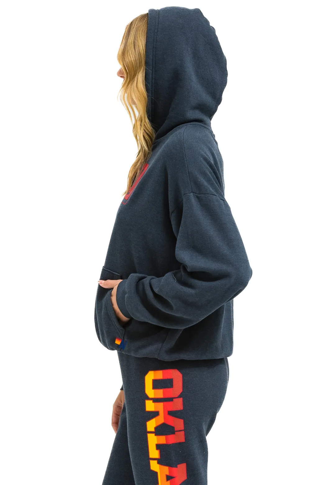 UNIVERSITY OF OKLAHOMA PULLOVER HOODIE RELAXED - CHARCOAL