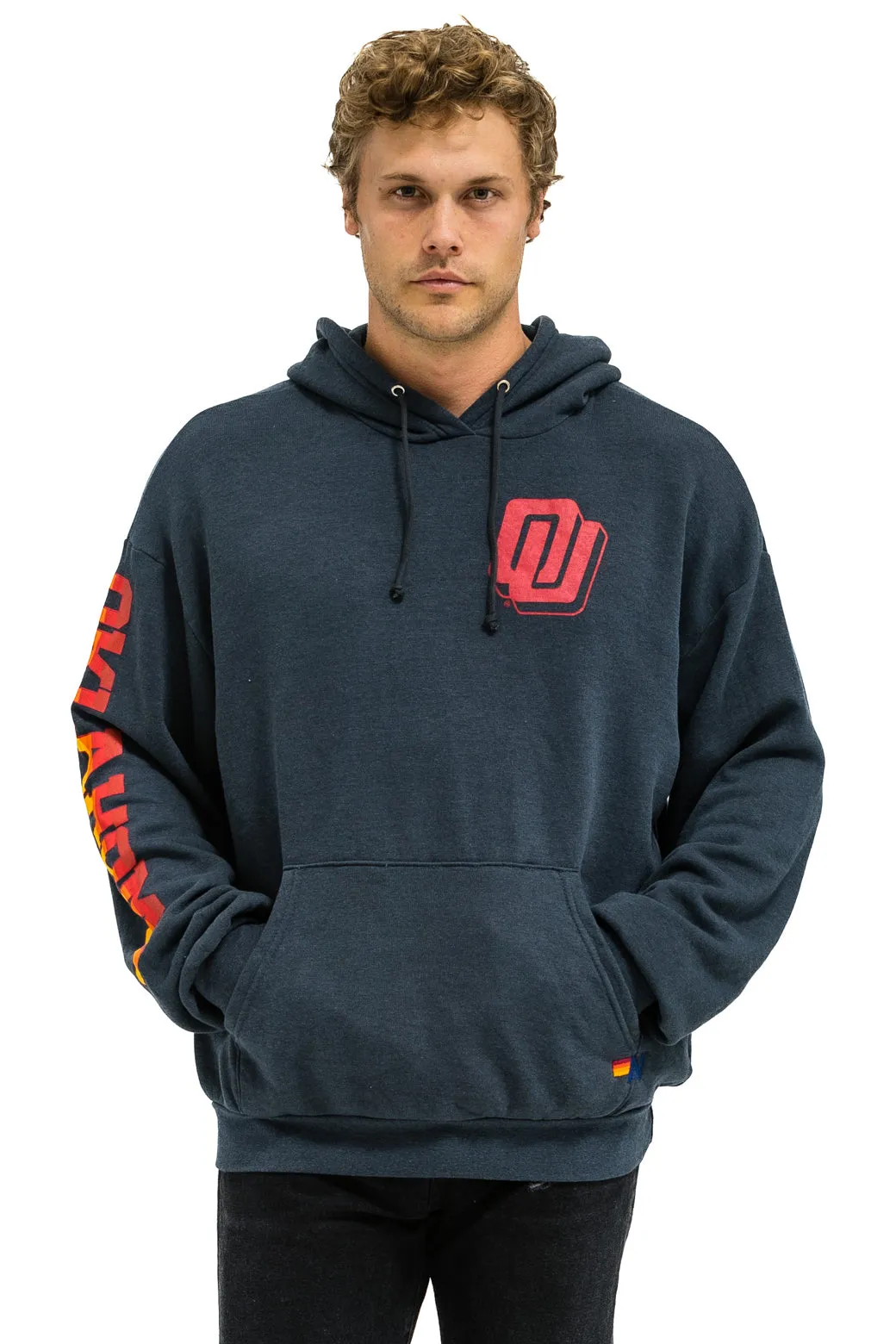 UNIVERSITY OF OKLAHOMA PULLOVER HOODIE RELAXED - CHARCOAL