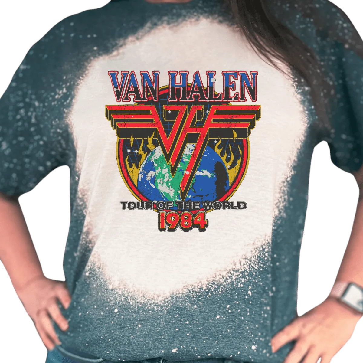 Van Halen Band 1984 Vintage Retro Bleached T-Shirts