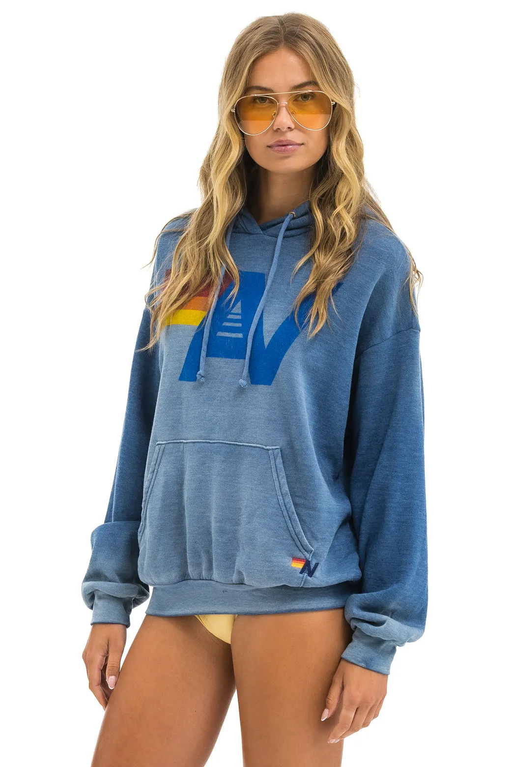 VINTAGE LOGO RELAXED PULLOVER HOODIE - FADED WATER