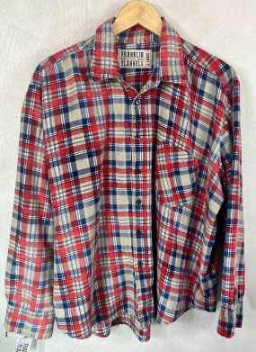 Vintage Rero Grey, Red and Blue Flannel Size XL