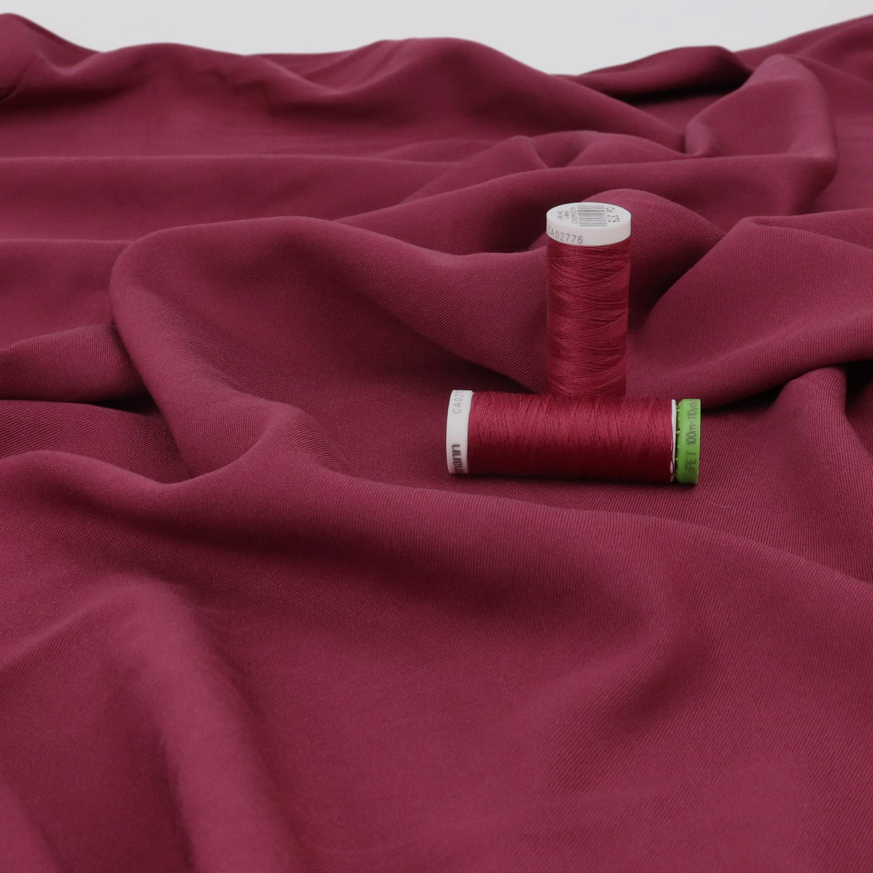 Viscose Twill - Burgundy Red - END OF BOLT 75cm