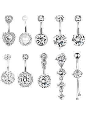 Women's 316L Surgical Steel Belly Piercing Jewelry